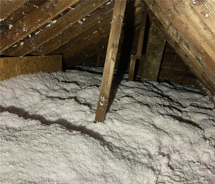 attic with pink foam