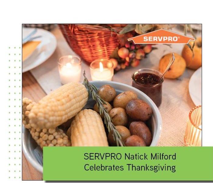 Thanksgiving with green banner and SERVPRO logo