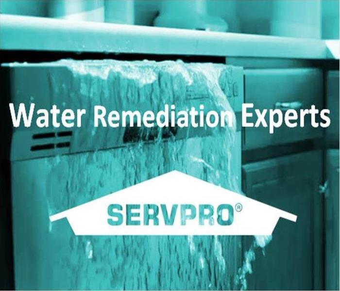 Image of a flooding water with SERVPRO Logo and text, Water Remediation Experts